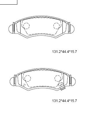 KD3760 ASIMCO Комплект тормозных колодок, дисковый тормоз