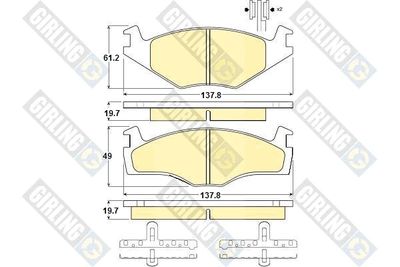 6104545 GIRLING Комплект тормозных колодок, дисковый тормоз