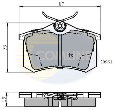 CBP0108 COMLINE Комплект тормозных колодок, дисковый тормоз