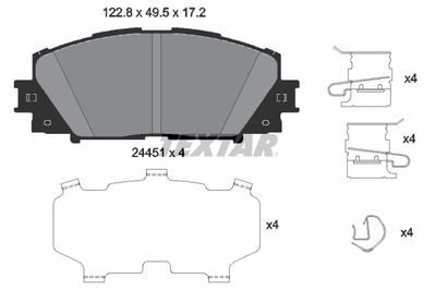 2445103 TEXTAR Комплект тормозных колодок, дисковый тормоз