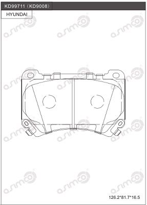 KD9008 ASIMCO Комплект тормозных колодок, дисковый тормоз