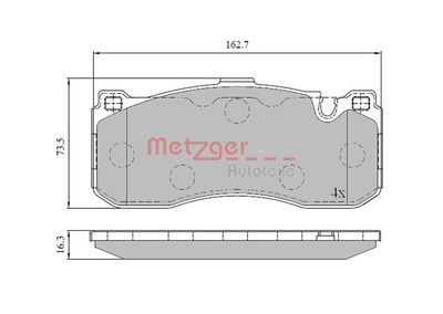 1170830 METZGER Комплект тормозных колодок, дисковый тормоз