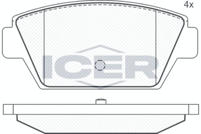 180540 ICER Комплект тормозных колодок, дисковый тормоз