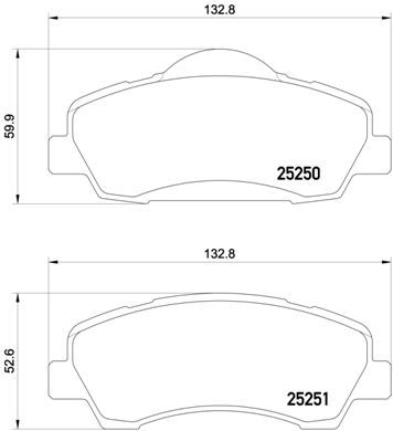 P61113 BREMBO Комплект тормозных колодок, дисковый тормоз