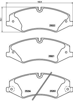 P44022 BREMBO Комплект тормозных колодок, дисковый тормоз