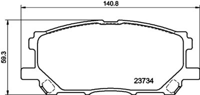 8DB355027901 HELLA Комплект тормозных колодок, дисковый тормоз