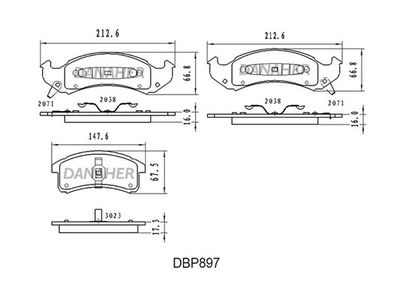DBP897 DANAHER Комплект тормозных колодок, дисковый тормоз