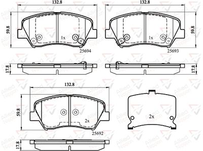 ADB32152 COMLINE Комплект тормозных колодок, дисковый тормоз