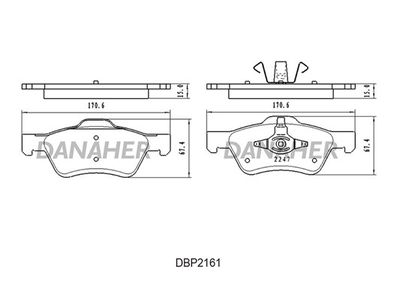 DBP2161 DANAHER Комплект тормозных колодок, дисковый тормоз