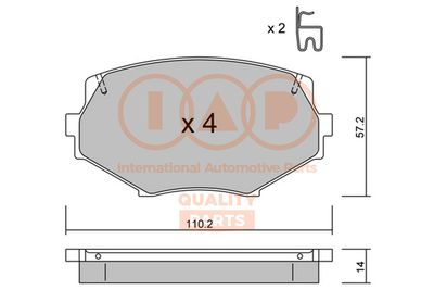 70411033P IAP QUALITY PARTS Комплект тормозных колодок, дисковый тормоз