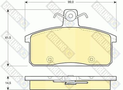 6132021 GIRLING Комплект тормозных колодок, дисковый тормоз