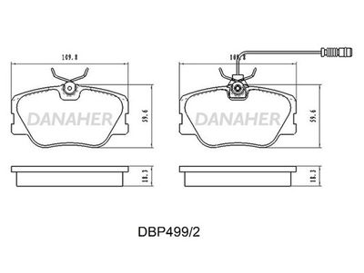 DBP4992 DANAHER Комплект тормозных колодок, дисковый тормоз