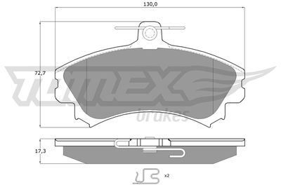 TX11521 TOMEX Brakes Комплект тормозных колодок, дисковый тормоз