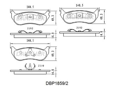 DBP18592 DANAHER Комплект тормозных колодок, дисковый тормоз