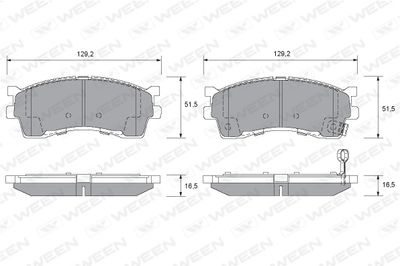 1512521 WEEN Комплект тормозных колодок, дисковый тормоз