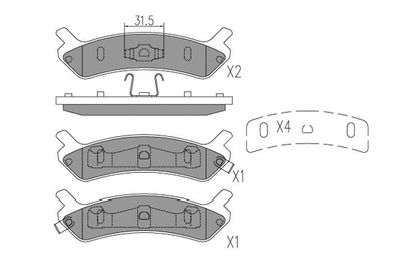 KBP3043 KAVO PARTS Комплект тормозных колодок, дисковый тормоз