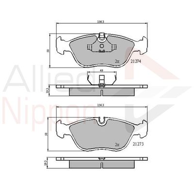 ADB0719 COMLINE Комплект тормозных колодок, дисковый тормоз