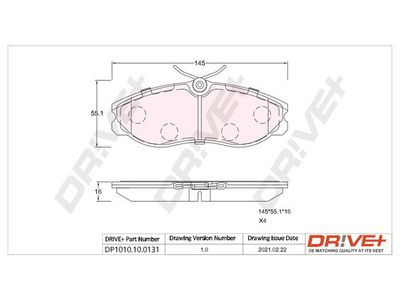 DP1010100131 Dr!ve+ Комплект тормозных колодок, дисковый тормоз