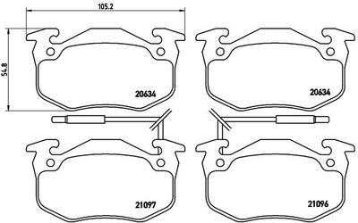 P68015 BREMBO Комплект тормозных колодок, дисковый тормоз