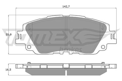 TX1964 TOMEX Brakes Комплект тормозных колодок, дисковый тормоз