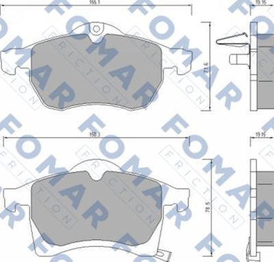 FO666681 FOMAR Friction Комплект тормозных колодок, дисковый тормоз