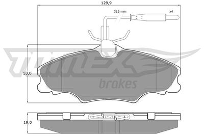 TX1231 TOMEX Brakes Комплект тормозных колодок, дисковый тормоз