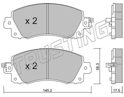 11610 TRUSTING Комплект тормозных колодок, дисковый тормоз