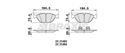 AA0243 BRAXIS Комплект тормозных колодок, дисковый тормоз