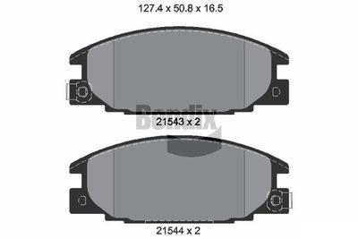 BPD1808 BENDIX Braking Комплект тормозных колодок, дисковый тормоз