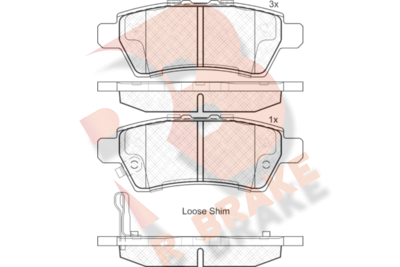 RB1934 R BRAKE Комплект тормозных колодок, дисковый тормоз