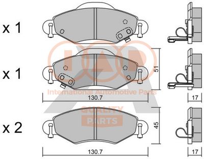 70417003P IAP QUALITY PARTS Комплект тормозных колодок, дисковый тормоз