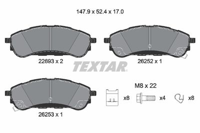 2269301 TEXTAR Комплект тормозных колодок, дисковый тормоз