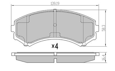 FBP1594 FREMAX Комплект тормозных колодок, дисковый тормоз