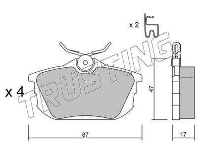 3560 TRUSTING Комплект тормозных колодок, дисковый тормоз