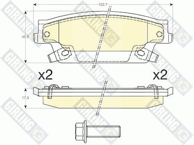 6144527 GIRLING Комплект тормозных колодок, дисковый тормоз