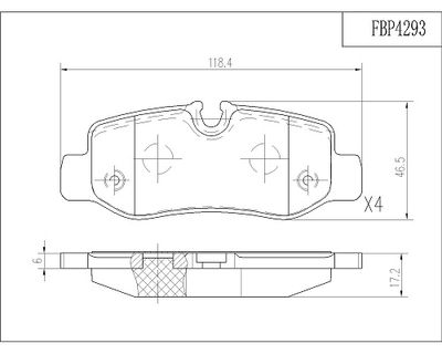 FBP4293 FI.BA Комплект тормозных колодок, дисковый тормоз