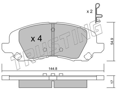 8780 TRUSTING Комплект тормозных колодок, дисковый тормоз