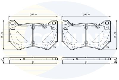 CBP02764 COMLINE Комплект тормозных колодок, дисковый тормоз