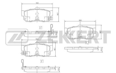 BS1104 ZEKKERT Комплект тормозных колодок, дисковый тормоз