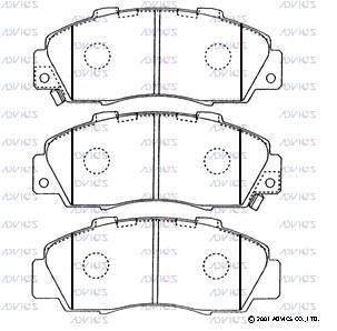 SN423P ADVICS Комплект тормозных колодок, дисковый тормоз