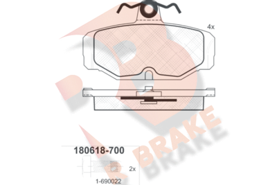 RB0618700 R BRAKE Комплект тормозных колодок, дисковый тормоз