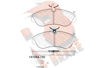 RB1054700 R BRAKE Комплект тормозных колодок, дисковый тормоз