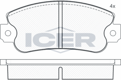 180474 ICER Комплект тормозных колодок, дисковый тормоз