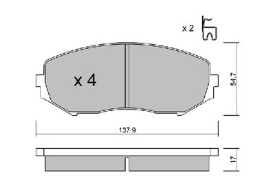 BPSZ1005 AISIN Комплект тормозных колодок, дисковый тормоз