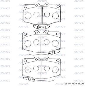 SN274P ADVICS Комплект тормозных колодок, дисковый тормоз