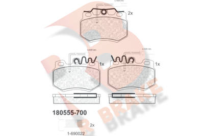 RB0555700 R BRAKE Комплект тормозных колодок, дисковый тормоз