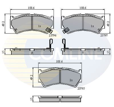 CBP3883 COMLINE Комплект тормозных колодок, дисковый тормоз