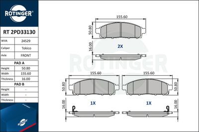 RT2PD33130 ROTINGER Комплект тормозных колодок, дисковый тормоз