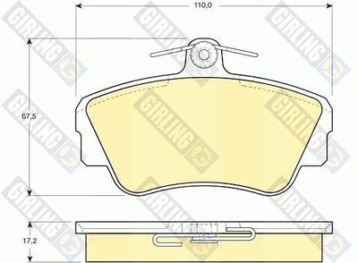 6108121 GIRLING Комплект тормозных колодок, дисковый тормоз