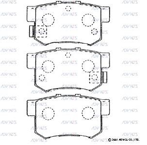 SN419P ADVICS Комплект тормозных колодок, дисковый тормоз